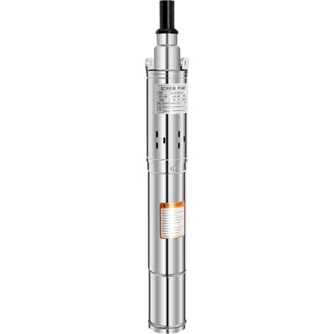 Pompe de puits profonds 3" Pompe de fontaine en acier inoxydable Pompe à eau 250 W Pompe submersible 1600 l/h Hauteur de refoulement max. 80 m 220-240 V, 50 Hz IP 68, pour ménages et l'agriculture (1/5)