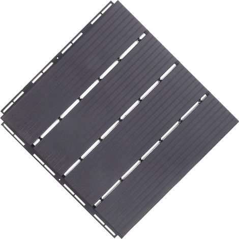 Dalles de terrasse emboîtables en plastique pour revêtement de sol extérieur étanche, lot de 3, grises (1/5)