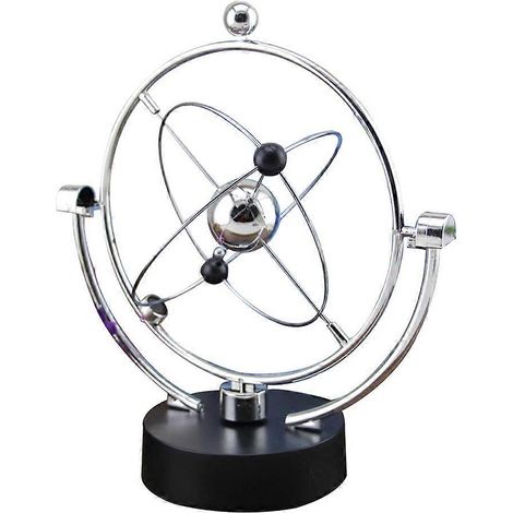 Ornement à mouvement perpétuel Galaxy Orbital Art Craft Science Jouet électronique à mouvement perpétuel-22.6X14.5CM-Silver