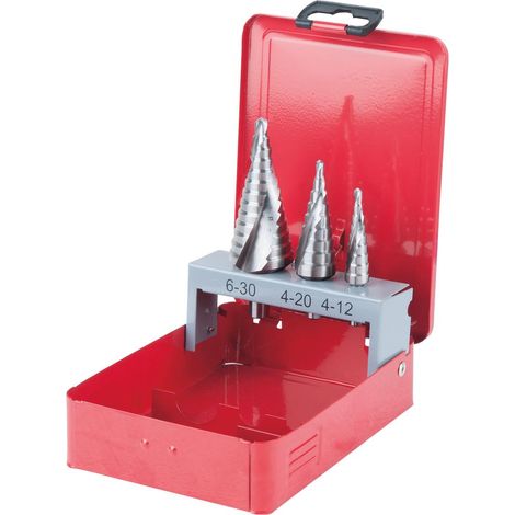 Kstools Brocas escalonadas HSS Co Plata 3 piezas