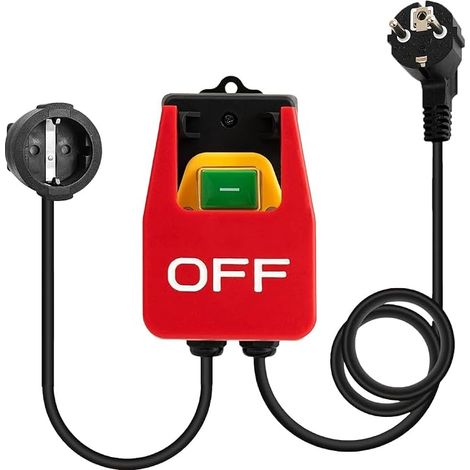 Interruptor monofásico de encendido/apagado, 250 V 16 A, interruptor de seguridad, interruptor de tensión cero con enchufe, interruptor de máquina para apagar rápidamente la mesa de fresado, otros (1/5)