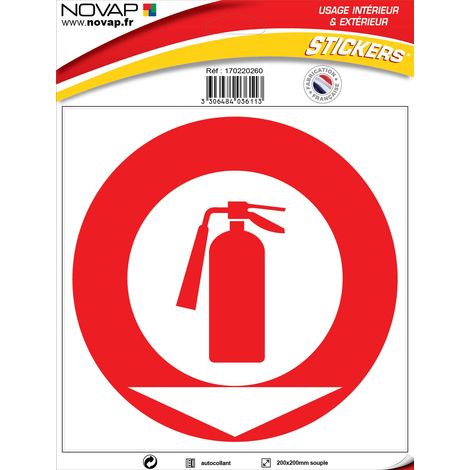 Panneau Extincteur symbole - Vinyle adhésif 200x200mm - 4036113