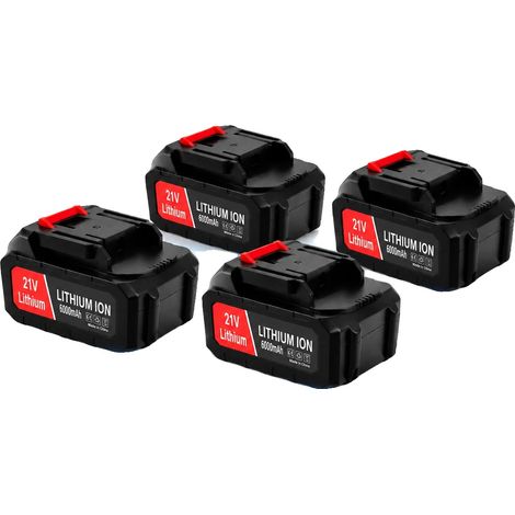 Ersatzbatterie, 6000mAh Kapazität, kompatibel mit verschiedenen Elektrowerkzeugen, 21V6.0-4PCS (1/2)
