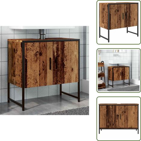 vidaXL Armoire lavabo de salle de bain vieux bois 60x33x60 cm