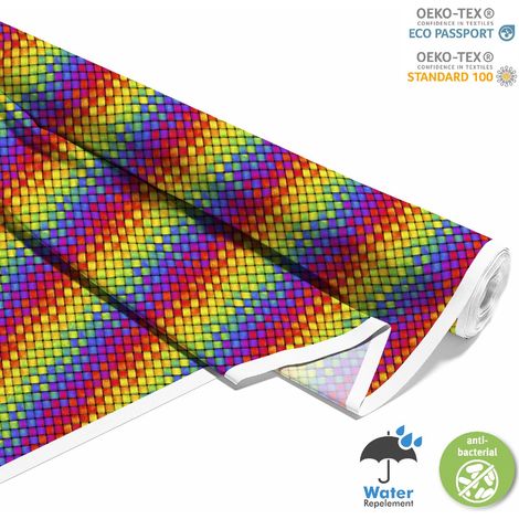 TESSUTI DECORATIVI PER ESTERNI OXFORD - motivo treccia arcobaleno (1/5)