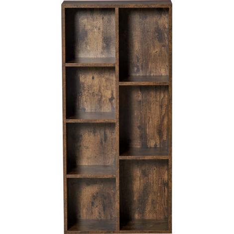 Étagère/meuble en bois à 7 compartiments pour plantes et dossiers, 50 x 24 x 106 cm, marron rustique (1/5)