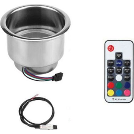 Getränkehalter aus Edelstahl 304 mit Fernbedienung und 12-V-LED-Farbwechselfernbedienung – Zubehör für Boote, Yachten und Wohnmobile – Einzelset (1/4)
