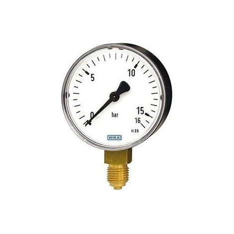 Buderus Röhrenfeder-Manometer, mit zwei Skalen, d. 100mm, 1/2", 0-10 bar