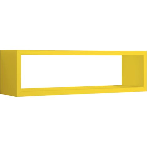Étagère murale rectangulaire cube design moderne Regulus - Jaune (1/4)