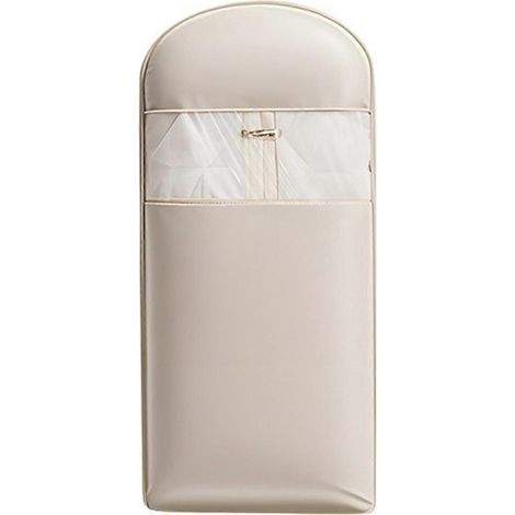 Sacs de rangement sous vide suspendus - Gain de place pour ranger les doudounes, protection anti-poussière pour les vêtements, parfaits pour les accessoires de placard - Beige (1/4)
