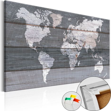 Quadri di sughero - Grey Earth [Cork Map] - 60x40 (1/4)