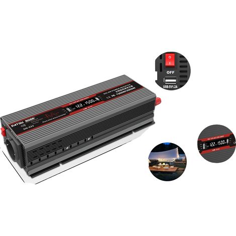 Inverseur de voiture, onde sinusoïdale pure, écran LCD, DNB-12V1500W (1/2)