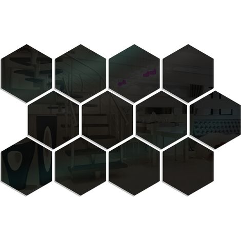 Juego de 12 adhesivos de pared hexagonales con efecto espejo, extraíbles y decorativos, fabricados en acrílico, para decorar tu dormitorio, baño o sala de estar. (1/5)