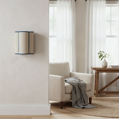 Aplique de Pared Yute Beige y Galón Azul  Serie ACACIA (1/5)