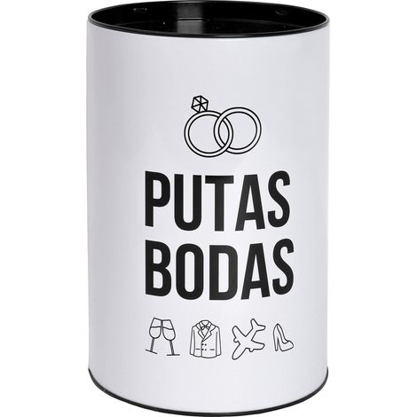 FISURA - Originale salvadanaio con messaggio.Grande salvadanaio in acciaio per adulti.Salvadanaio in peltro per regali. (XXL Bodas, bianco) (1/5)