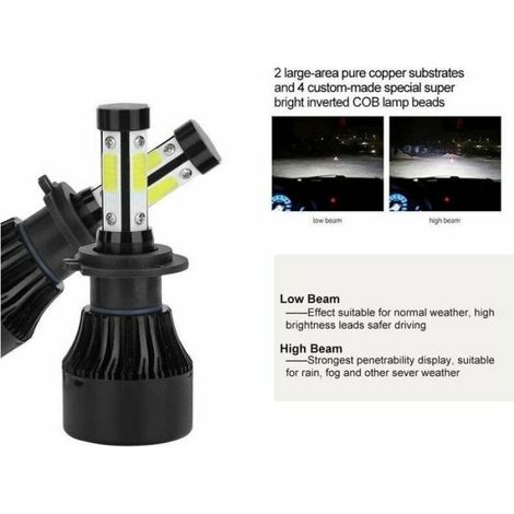 Ampoules LED H7 - 6500K COB - Voiture - 2 Pièces (1/5)