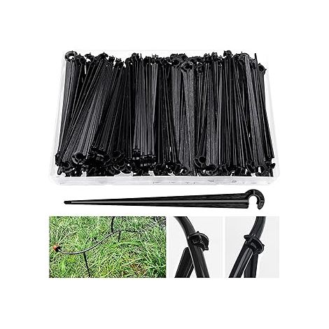 100 Pièces Piquets de Support de Tuyau D'irrigation, D'irrigation D'égouttement Support, Irriging Drip Support Stakes, pour Tube d'égouttement 4/7mm, pour Potagers, Jardins, Parterres (1/5)