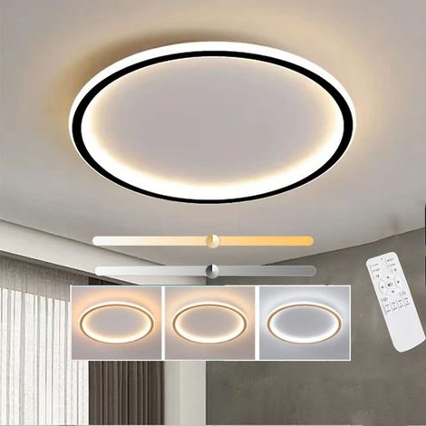 Plafonnier moderne, plafonnier LED rond, trois températures de couleur et luminosité réglable en continu,adapté aux chambres et aux restaurants (30CM) (1/5)