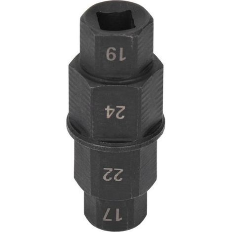 ,Outil d'essieu hexagonal pour moto, clé de retrait de broche de roue avant dédiée 17 19 22 24mm noir (1/4)