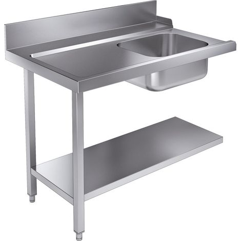 Table d'Entrée Avec  Etagère 1200 Gauche Pour 7280.0045-0046 - Combisteel