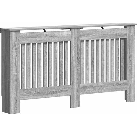 Cache-radiateur en bois d'ingénierie 152 x 19 x 81 cm sécurité enfants intégration déco en bois gris sonoma (1/5)