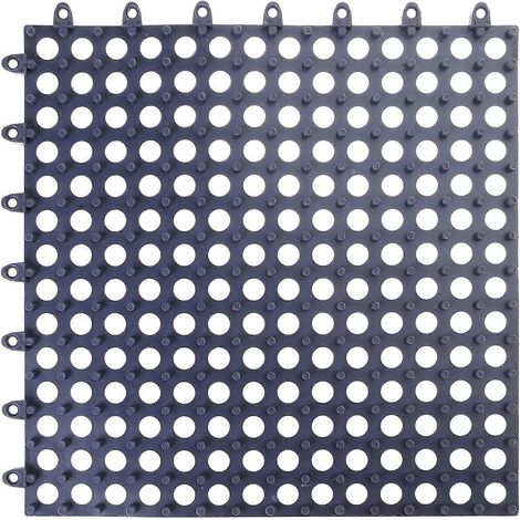 Tapis de sol emboîtables, 1/5/10 pièces, hydrophobes et creux, antidérapants, gris, pour la maison et les toilettes (1/4)