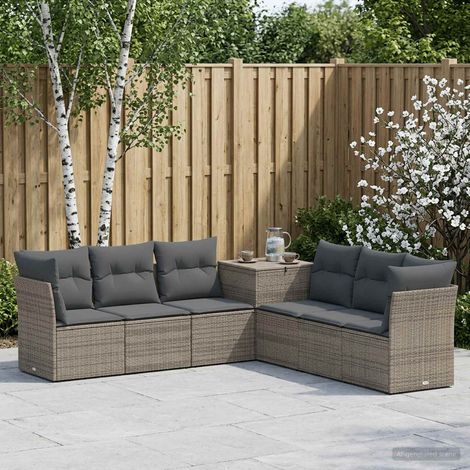 vidaXL Set di divani 7 pz Grigio e Grigio Scuro (1/5)