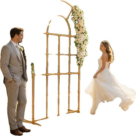 Arco nuziale, dimensioni 1,20,62 m, materiale in ferro zincato, capacità di carico 10 kg, design autoportante, stile elegante (1/5)