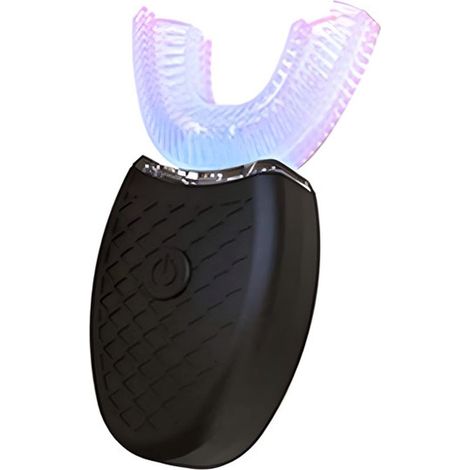 Brosse à dents électrique pour adultes avec tête en forme de U - Brosse à dents électrique - Tête de brosse en silicone - Noir (1/5)