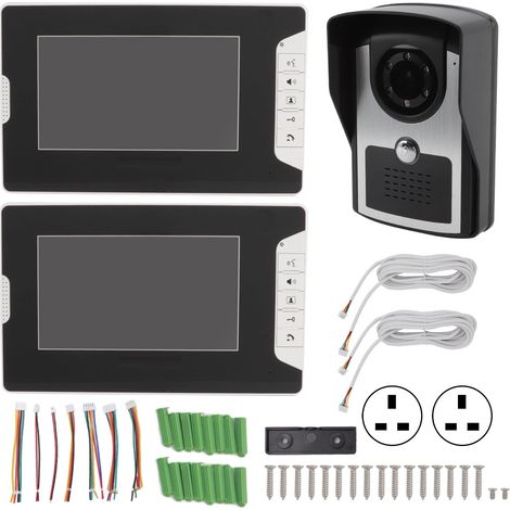 Sonnette d'interphone vidéo intelligente, double moniteur électronique, 16 cloches, Vision nocturne, caméra infrarouge pour la maison (1/5)