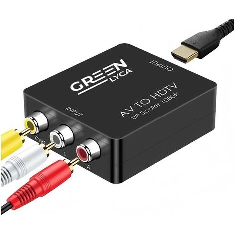 Convertisseur AV vers HDMI, convertit les signaux AV analogiques en HDMI haute définition, branchez et utilisez.
