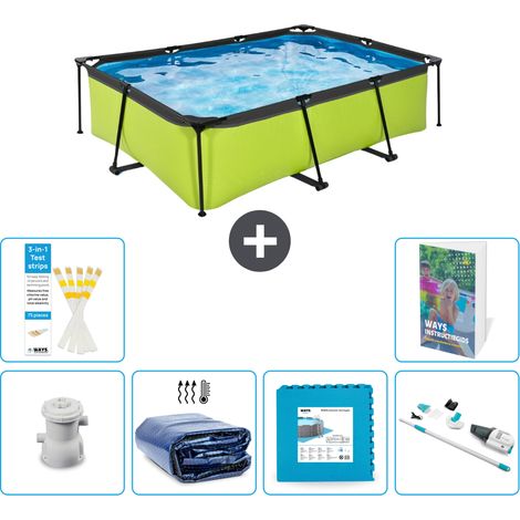 Exit Pool Rechteckig - 220x150x65 cm - 7-teilig S319
