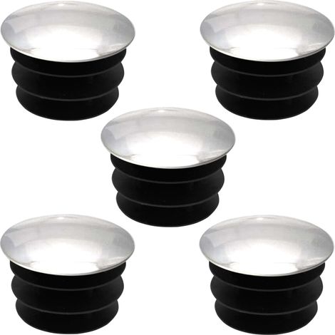 5x embout de tube rond rentrant 22 mm plastique chromé argent chaise meuble décoratif - Silver