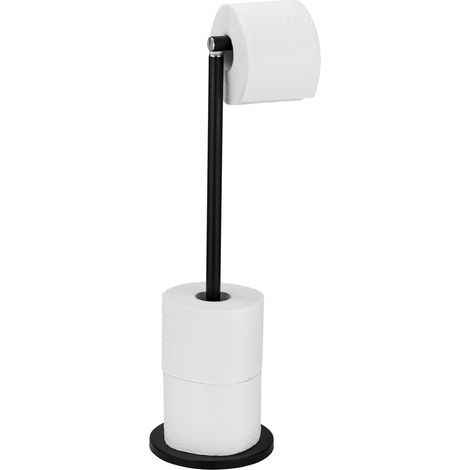 Wenko – Porte-papier toilette en acier verni noir – Capacité jusqu'à 4 rouleaux – Installation facile sans outil – Dimensions 21 x 55 x 17 cm (1/6)