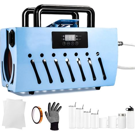 Machine de Presse à Chaud pour gobelets de 20 et 30 oz, Presse à Chaud pour Tasses à Sublimation DIY pour gobelets Fins, avec Ruban Chauffant en Papier de Sublimation et Gants
