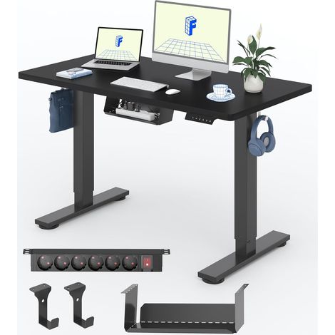 FLEXISPOT Bureau Assis Debout 100x60cm Une Pièce, Noir