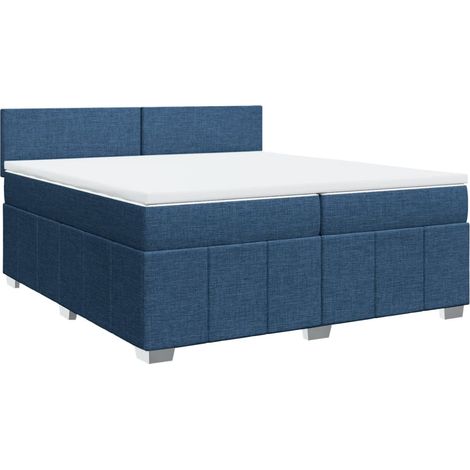 Maison Exclusive - Giroletto a Molle con Materasso Blu 200x200 cm in Tessuto