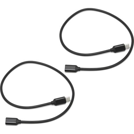 Câble USB-C PD 1,5 m Noir Mâle/Femelle - Lot de 2 Pièces (1/5)
