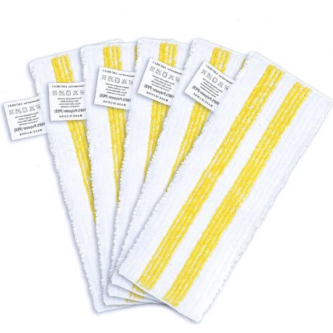 Ensemble de 5 chiffons en microfibre compatibles avec les nettoyeurs vapeur Kärcher, kit de chiffons universels pour sols EasyFix SC 2, SC 3, SC 4, SC 5, nouveau modèle (1/5)