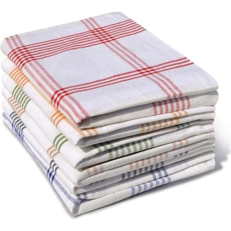 Bardusch-Lot de 5 torchons de Cuisine 100% Coton - Multicolore - 50x70 cm (1/5)