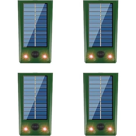 4X Solar-Animal-Abwehrmittel für Katzen,Hunde,Vögel, Eichhörnchen,Waschbären,Kaninchen,Füchse, Hirsche usw. Abwehrmittel mit Bewegungserkennung LED