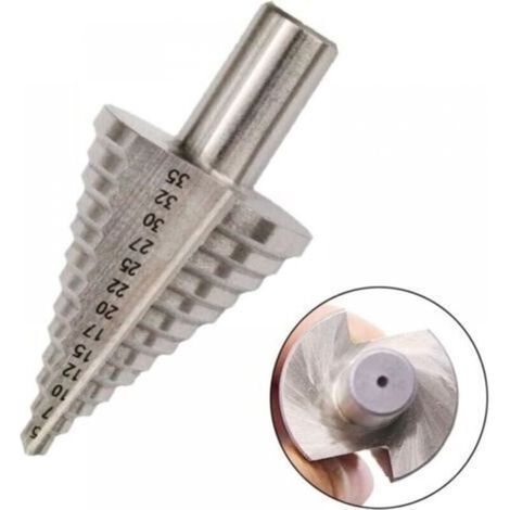 Foret conique étagé. 13 étapes 5 mm-35 mm HSS Foret étagé 4241 Foret étagé Outil de coupe-trou en titane à pointe conique à pointe hexagonale Kit d'outils HSS pour acier. bois. plastique. etc. (1/5)