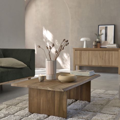 Table basse en teck massif 120 cm (1/5)