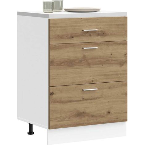 Mueble bajo de cocina “Lyon” roble artesanal vidaXL (1/5)