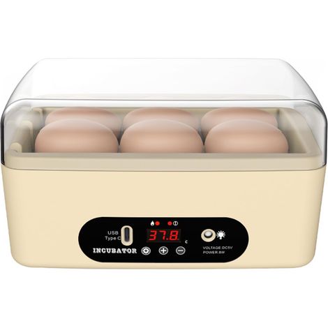 Incubatrice completamente automatica, piccola incubatrice, incubatrice didattica, incubatrice per polli, anatre e piccioni, 6 porte USB