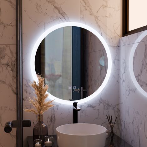 Miroir LED Rond 60cm Noxia Touch Systeme Desembuage Gradable (1/5)