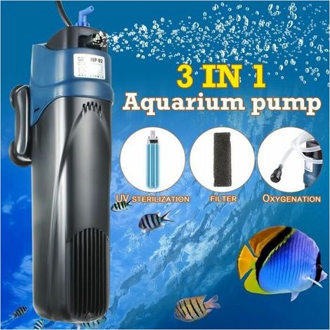 VURAHOME -5W Uv Pompe A Air D'Aquarium Sterilisateur Filtrant Submersible Oxygene