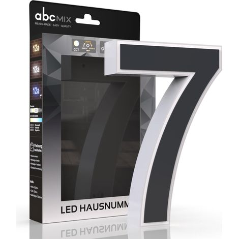 LED Hausnummer 7 inkl. Anthrazit-Cover - CCT 12V 2700K/4000K/6500K (1/5)