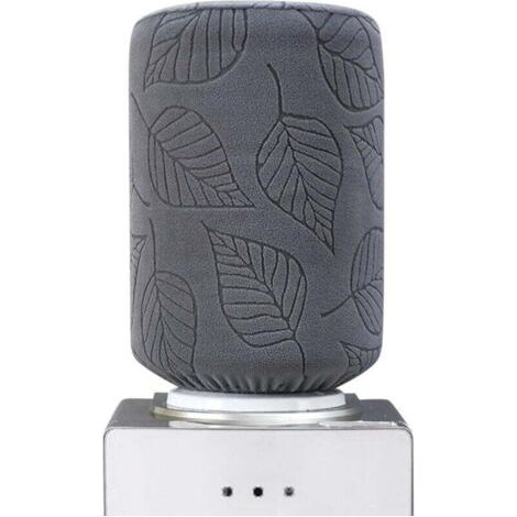 Housse extensible 3D en forme de feuille pour seau d'eau, housse élastique réutilisable pour bouteille d'eau, idéale pour la maison, l'hôtel et le restaurant (gris foncé) (1/4)