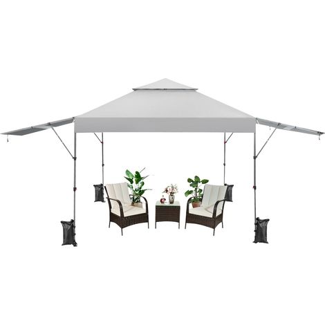 Pop-Up Canopy Tent With Dual Awnings, 300x537cm, UPF 50+ (1/5)